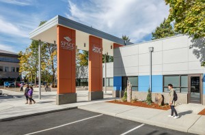 Exterior of a building at South Puget Sound College in Lacey